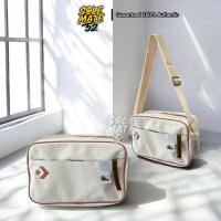 ราคา Converse คอนเวิร์ส สะพายข้าง สีครีมขอบน้ำตาล ของแท้ (มือหนึ่ง ป้ายห้อย) พร้อมถุงแบรนด์ ️ (44554387006)