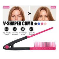 ราคา หวีรองผม รูปตัว V Curl หวียืดผม แปรงยืดผมทรงวี หวีหนีบยกโคนผมสไตล์เกาหลี ให้ผมดูมีวอลลุ่ม (56751287366)