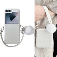 ราคา แฟชั่นลายจระเข้เคสสีขาวพร้อมโซ่หนัง Hairball สําหรับ Samsung Galaxy ZFlip7 ZFlip 6 ZFlip 5 ZFlip 4 ZFlip 3 ฝาครอบ (25988453553)