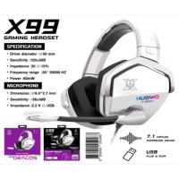 ราคา หูฟังเกมมิ่ง 7.1 NUBWO X99 รุ่น DRACOS Gaming Headset มีสาย USB 7.1CH แยกเสียงชัดเจน สีขาว (17496049336)
