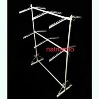 ราคา ราว ราวเหล็ก ราวแขวนเสื้อ ราวแขวนชุด ราวโชว์เสื้อ ราวโชว์ชุด ราววินเทจ 2ชั้น +แขนเกาะ9ปุ่ม12อัน (1900409121)