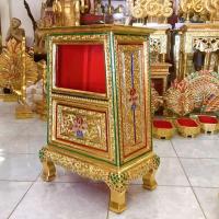 ราคา ตู้บริจาค ตู้รับบริจาค ตู้รับบริจาคไม้แกะสลัก สีทอง ทรง A กระจกครึ่งบาน ขนาด 26x44x63 cm. ตู้บริจาคไม้ ตู้รับริจาคไม้ (13976020261)