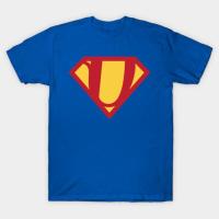 ราคา เสื้อยืด Vintage Superhero Symbol Letter U T-Shirt แท้ Cotton 100% คอกลม สีพื้น oversize เกาหลี (44117591115)