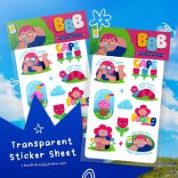 ราคา สติ๊กเกอร์น่ารัก l แผ่นสติ๊กเกอร์ใส l พิมพ์ลาย UV (48000626199)
