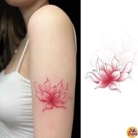 ราคา แสงสว่าง สีขาวลายดอกบัวสักสาวเซ็กซี่แขนสักสติกเกอร์กันน้ํายาวนาน7วันผิวสติกเกอร์ชั่วคราวสักปลอม (29210000697)