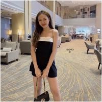 ราคา ชุดจั้มสูทเกาะอกขาสั้น สีดำ (10696230223)