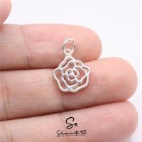 ราคา จี้เงินแท้ จี้ดอกกุหลาบ สไตล์มินิมอล จี้น่ารัก จี้เงินแท้ 92.5% (22847693295)