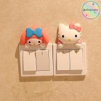 ราคา Pufangsuper ตกแต่งห้องของขวัญวันหยุด Sanrio Hello Kitty 3D สวิทช์สติกเกอร์น่ารักการ์ตูน My Melody Wall ซ็อกเก็ตสติกเกอร์ตกแต่ง TH (53052962982)