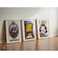 ราคา [2/2] ภาพแต่งห้อง ไพ่ทาโร่ต์ Tarot Cat Meme Art Poster แมว สายมู ภาพโปสเตอร์ติดผนัง น่ารัก Chonky Goods | Ace King Wands (48404285576)