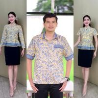 ราคา เสื้อใส่ทำงาน ลายพัด สีเหลือง ชาย หญิง อัดกาว (27255260275)