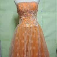 ราคา เดรสราตรีสีส้มเกาะอก (2031602740)