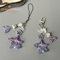 ราคา [BT-t] ปลาดาวสีม่วงโทรศัพท์โซ่หวานเย็น Fishtail Charm หูฟังกรณีจี้กล้องเชือกเส้นเล็กสายคล้องกระเป๋าตกแต่งใหม่ (41769288099)