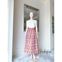 ราคา (No. 008) กระโปรงผ้าฝ้ายไทยทอเครื่อง ทอลายหัวใจทอสีสวยนัวทั้งผืน ทรงทวิส แบรนด์ Chabafah (ชบาฟ้า) (28717233009)