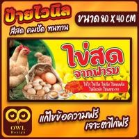 ราคา OWL-017 ป้ายไวนิลไข่ไก่สด ป้ายไข่ไก่ ไข่ไก่สดจากฟาร์ม OWLDesign (22943807295)