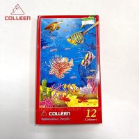 ราคา ดินสอสีไม้ระบายน้ำ ยี่ห้อ คลอลีน ( Colleen ) Watercolour Pencils เเท่งยาว 12 สี (15380817774)
