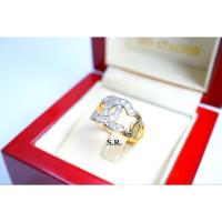 ราคา S.R. แหวนทองเพชรเม็ดละ 0.06 กะรัต เพชรน้ำ100 ขาวสวยไฟดี พร้อมใบรับรองสินค้า เคลือบทองคำแท้100% (42353534268)