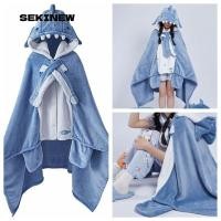 ราคา เซกินิว ผ้าห่มฉลาม, มีฮู้ด ผ้าคลุมไหล่ฉลาม ฮู้ด ผ้าคลุมไหล่ฉลาม ชนิดเคป เสื้อคลุมคลุมด้วยผ้า, แบบพกพานุ่มพิเศษโคซี่สวมใส่ผ้าห่ม งีบหลับ หม (43227982479)