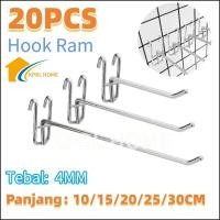 ราคา GANTUNGAN 20PCS Hook Ram Hook RAM อุปกรณ์เสริมแขวน 15 ซม./20 ซม./25 ซม./RamClick ไม้แขวนเสื้อ (46651173299)
