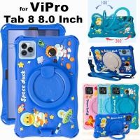 ราคา for ViPro Android Tab 8 4gb+64gb 8.0 Inch Case 360 Degree Rotating Shockproof Soft Silicone Protective Sleeve Stand Cover (25892914522)