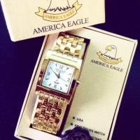 ราคา นาฬิกา american eagle สวยๆ สายเลสสีทอง กันน้ำ 100% (48819488)