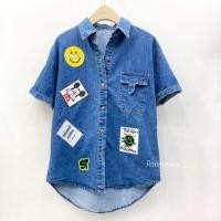 ราคา RM#เสื้อเชิ้ตแขนสั้น#เชิ้ตยีนส์#เชิ้ตปักอาร์ม (20555622866)