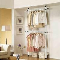 ราคา ราวแขวนผ้า ราวตากผ้า ที่แขวนผ้า 2 ชั้น ปรับขยายได้ (1673508105)