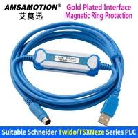 ราคา Amsalmotion TSXPCX30-C เหมาะสําหรับ Schneider Twido/ TSX /Nez Series PLC สายการเขียนโปรแกรม TSXPCX30 ดาวน์โหลด Cabl (3738157763)
