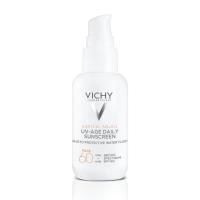 ราคา Vichy Capital Soleil UV Anti-Aging Sunscreen SPF 60, Facial Anti-Aging Sunscreen SPF 60, Hyaluronic Acid+Peptide+Vitamin C, Radiospectrum Invisible SPF Protection, ไม่มีครีมกันแดดฉายสีขาว (42177704446