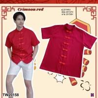 ราคา ส่งเร็วมาก1-2วันถึง 20158เสื้อกี่เพ้า แขนสั้น คอจีน งานผ้าซาร่า#ชุดกี่เพ้าชาย#ชุดตรุษจีนชาย#ชุดสีแดงชาย# (24804298106)