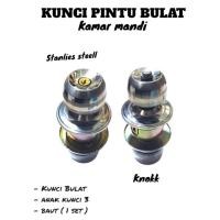 ราคา ล็อคมือจับกลม 1 ชุด / ล็อคประตูห้องน้ําสแตนเลส / ยี่ห้อ : kk (43677838796)