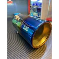 ราคา ครอท่อไอเสียรถยนต์ ปลายท่อรถยนต์ ปลายท่อรถกระะไทเท ขนาด 3 นิ้ว งานไดร์สีไทเท ลาย HKS (40120613601)