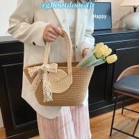 ราคา กระเป๋าสานฟางสไตล์ลูกไม้ เหมาะสำหรับชายหาดและฤดูร้อน (สีขาว) (47152926796)