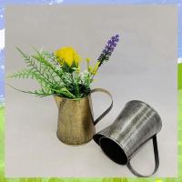 ราคา แจกันโลหะตกแต่งเหยือกโทรมผู้ถือดอกไม้แจกันโลหะพร้อมที่จับสําหรับบ้านสวนกระถางดอกไม้ (43559246722)