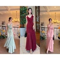 ราคา Linda ชุดเดรสออกงาน ผ้าชีฟอง ทรงเข้ารูปกระโปรงหางปลาพริ้ว แต่งระบายด้านหน้า (24637794331)