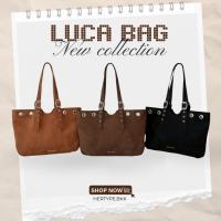 ราคา Hertype - Luca bag- กระเป๋าหนังกลับทรง Tote ดีไซน์ห่วง สไตล์เกาหลี (45150127523)