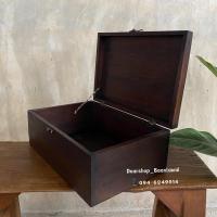 ราคา กล่องไม้สัก หีบไม้สัก หีบไม้เก็บของ หีบใส่ของ(สีโอ๊ค) (11901242231)