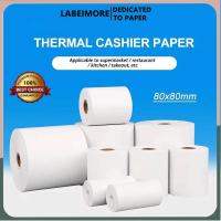 ราคา LabelMore กระดาษเทอร์มอล กระดาษความร้อน/กระดาษใบเสร็จ ขนาด ขนาด 80x80mm 1、5、roll หนา 65 gsm (24692076379)