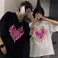 ราคา AAVAMP พร้อมส่ง เสื้อยืดสกรีนลายไฟ oversize แฟชั่นวัยรุ่น เสื้อวินเทจ สไตล์เกาหลี A067 (23735090089)