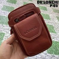 ราคา De’lonchi ซองใส่โทรศัพท์มือถือหนังแท้ กระเป๋าร้อยเข็มขัด กป.เหน็บเอว ใส่โทสับได้2เครื่อง หนังวัวแท้100% (22759586233)
