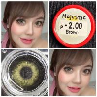ราคา บิ๊กอาย คอนแทคเลนส์ รุ่น mini Majesic gray/ brown ยี่ห้อ Pitchy lens (41051534619)