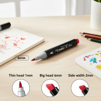 ราคา ชุดปากกามาร์กเกอร์สีน้ํา แบบหัวคู่ 24/36/48/60/80 สี (45150263048)