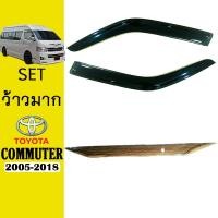 ราคา ชุดแต่ง Commuter 2005-2018 กันสาดสีดำ,คิ้วฝากระโปรงท้ายชุบ Toyota (4478796921)