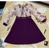 ราคา เดรสยาว สีม่วง เปลือกมังคุด ไซส์ M มือสอง แขนยาว ป้าย Phawi (24342125345)