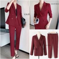 ราคา สูทเรียบหรูสีแดง สูททำงานสีแดงเลือดหมู (16758204604)