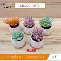 ราคา ต้นไม้ปลอม ต้นไม้แต่งบ้าน ดอกไม้พลาสติก ต้นไม้พลาสติก ดอกไม้ประดิษฐ์ (เซ็ต 5 ชิ้น) ขนาด 8x8x11 CM. (4841722542)