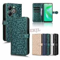 ราคา Infinix Smart 8 Case Flip Polka Dot PU Leather Wallet Card Slot Phone Cover สําหรับ Infinix Smart 8 Smart8 Casing Stand Holder (41966351979)