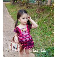 ราคา 0-9 Yชุดเด็กดอย ชุดผ้าฝ้ายพิมพ์ผ้าปักชาวเขาสีชมพู เดรสเด็กชุดกระโปรงเด็กผู้หญิง (22070644741)