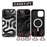 ราคา CASETIFY พร้อมกล่อง Black Snake King กระจกชาร์จแม่เหล็กเคสโทรศัพท์พร้อมกล่องสําหรับ IPhone 11 12 13 14 15 16 Pro 17 17air 17pro 17promax Hard Casing Silicone Protect Cover (42227681832)