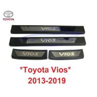 ราคา สีดำ ชายบันไดประตู โตโยต้า วีออส 4ปต Toyota Vios 2013 - 2019 คิ้วกันรอยขอบประตู สคัพเพลท ชายบันได กันรอยประตู (29929413725)