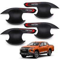 ราคา เบ้ารองกันรอย ถ้วยรองมือเปิด 4ประตู 4ชิ้น ลาย TRITON สีดำด้าน Mitsubishi L200 Triton MR GLS Plus 4x2 4x4 ปี 2016-2019 (6225528482)